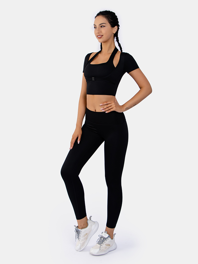 Ribbed Workout Outfits for Women 2 Piece Seamless Sport Bra High Waist Yoga Leggings Sets