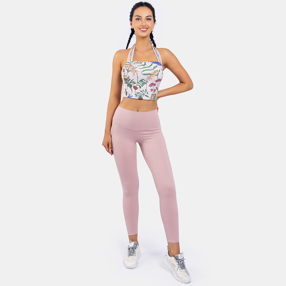 Womens Seamless Workout Sets Racerback Sports Bra Crop Tank Top High Waist Leggings