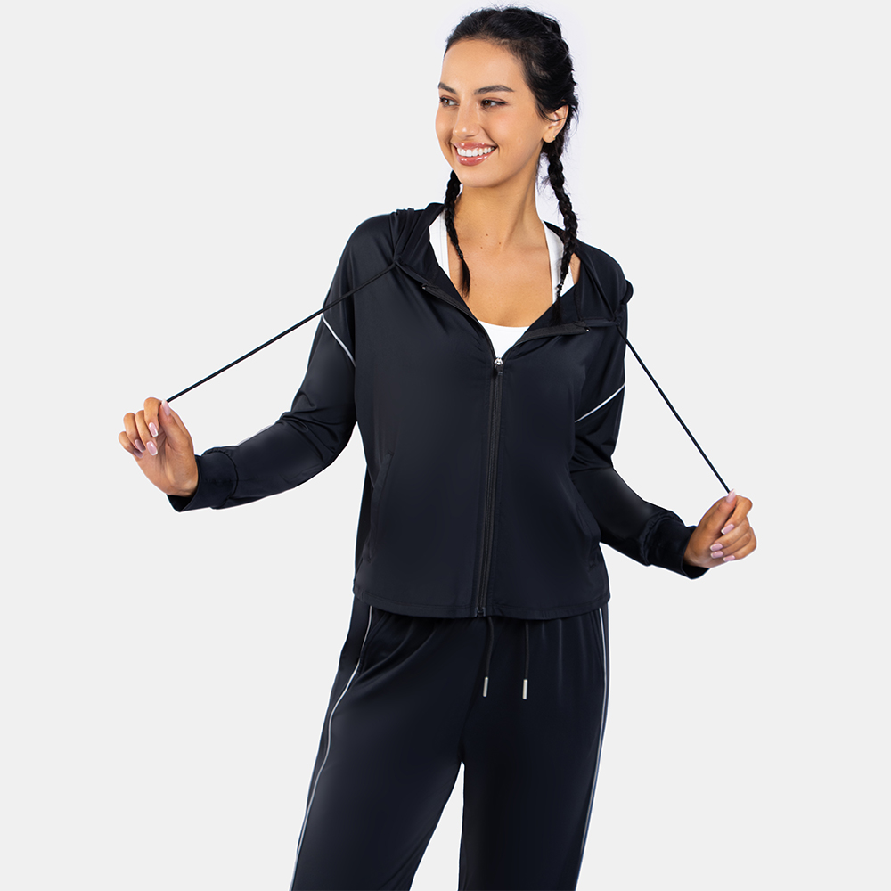 Workout Sets for Women 3 Piece High Waisted Seamless Leggings Crop Top Jacket Gym Yoga Outfit
